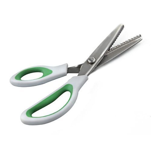 Pinking Shears Green Comfort Grips Professional Dressmaking Pinking Shears Crafts Zig Zag Cut Scissors Sewing Scissors (1, 5 Ounce)