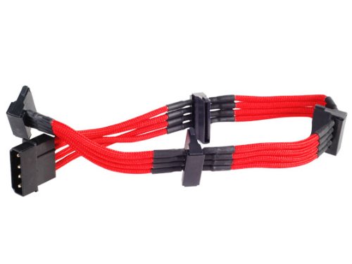 Silverstone Tek Sleeved Extension Power Supply Cable with 1 x 4-Pin to 4 SATA Connectors (PP07-BTSR)