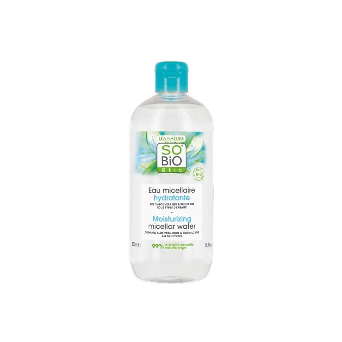 So Bio Etic Hydra Aloe Vera Micellar Cleansing Lotion - 500ml | Organic hydration | silicone free | suitable for all skin types.