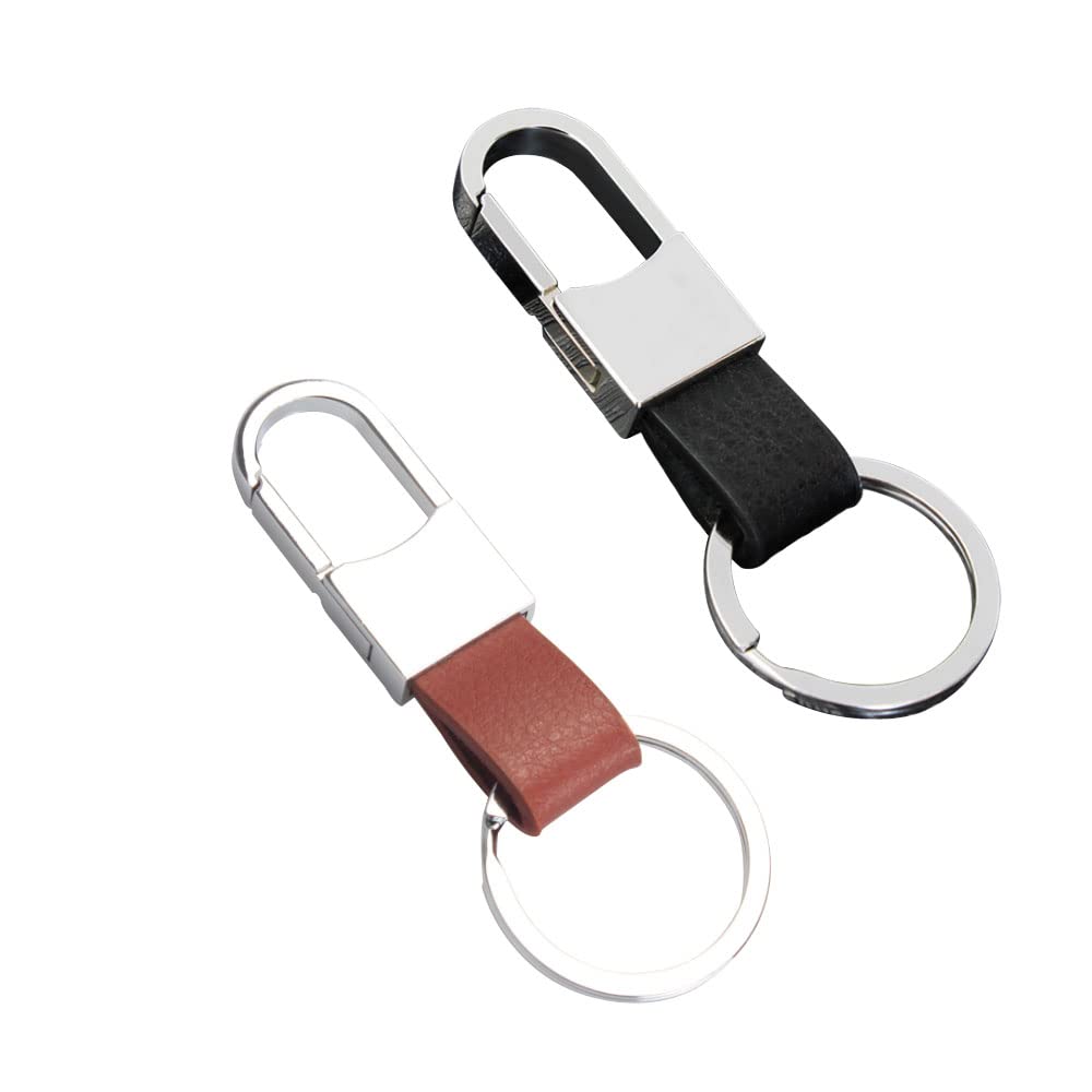 ORiTi Zinc Alloy Key Chain with Leather Heavy Duty Car Keychain with Ring Key Holder for Men and Women