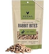 Vital Essentials Freeze Dried Raw Whole Animal Dog Treats, Rabbit Bites, 5 oz