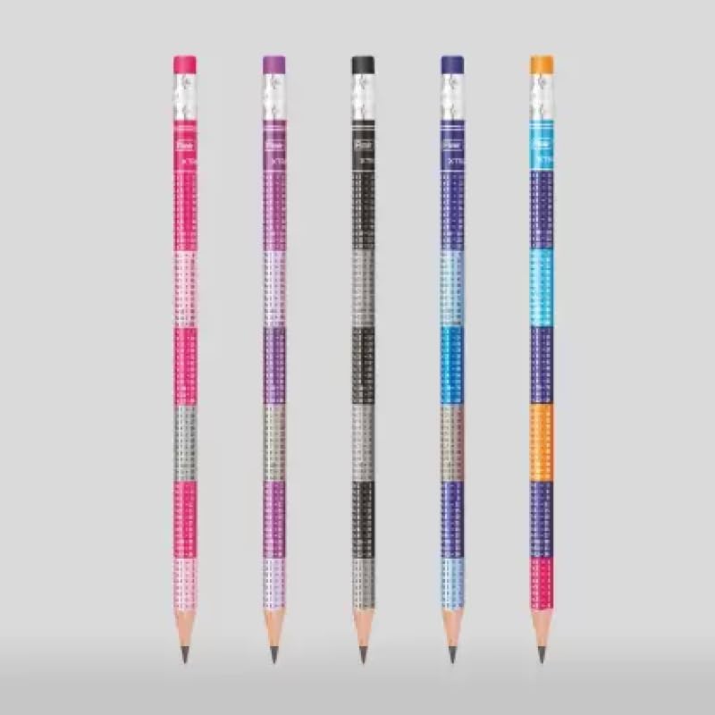 FLAIR Trix 2B Pencil | Ergonomic Design With Rubber Tip Extra Dark Pencils | Dark Lines At Low Pressure | For Neat & Clean Handwriting | Pack of 30 Pencils ! Table pencils