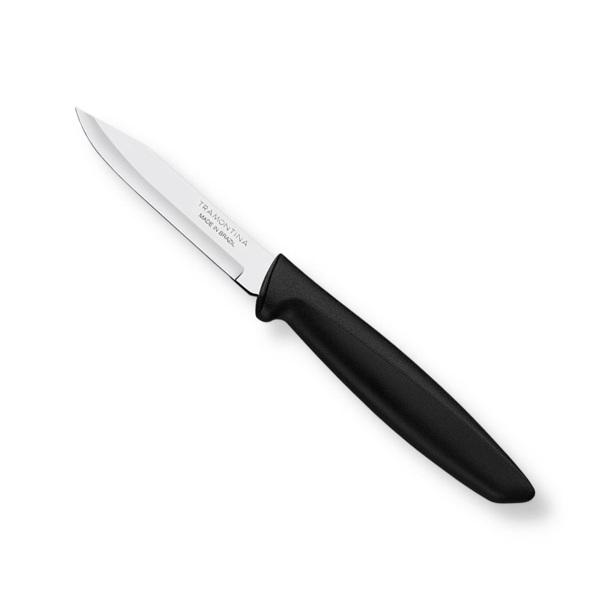 TRAMONTINA Plenus Stainless Steel Vegetable and Fruit Knife/Chaku, 7cm/2.7" | Black | Straight/Plain Edge Knife | Polypropylene Handle | Dishwasher Safe | 5 Year Warranty* | Made in Brazil