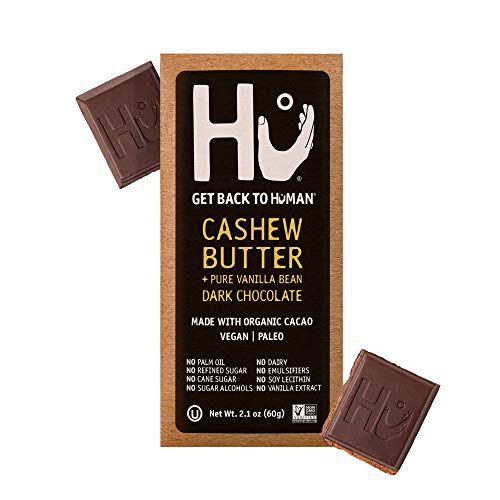 Hu Chocolate Bars | 8 Pack Cashew Butter Vanilla Bean Chocolate | Natural Organic Vegan, Gluten Free, Paleo, Non Gmo, Fair Trade Dark Chocolate | 2.1Oz Each