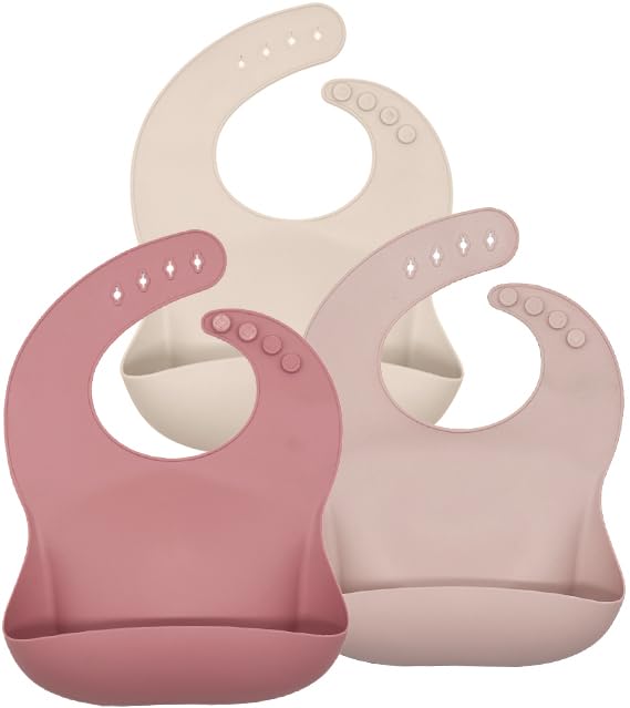 babees Premium Silicone Baby Bibs - Mess-Free Mealtime Solution - Adorable & Adjustable - 100% Food Grade Material