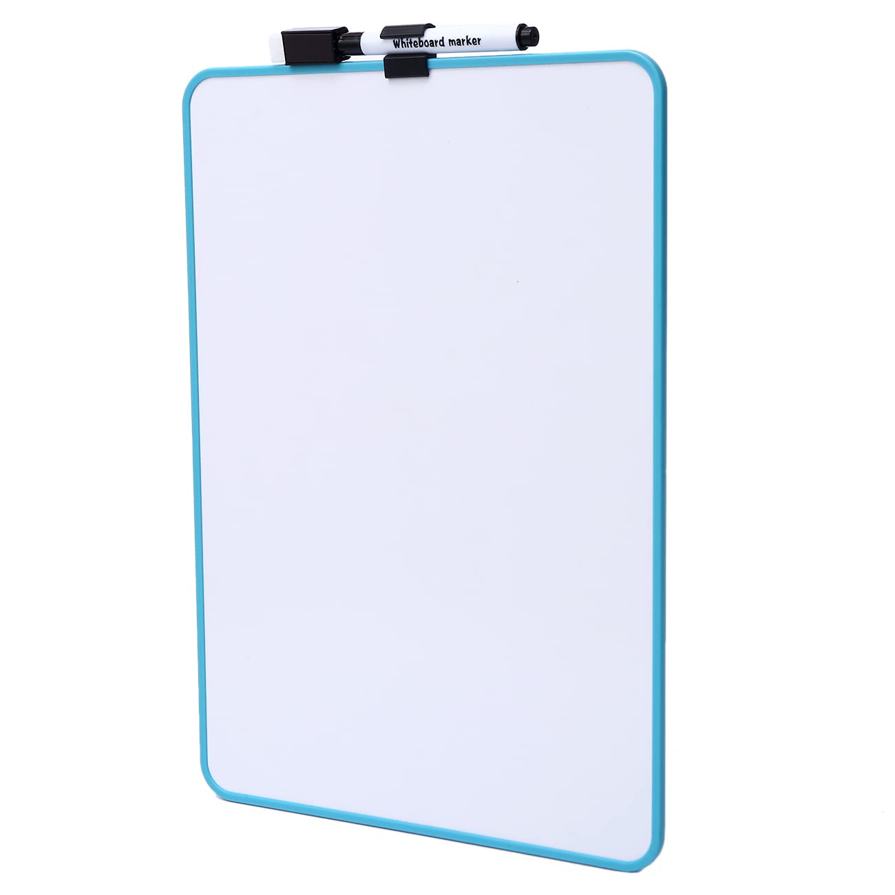 DumanAsen Double Sided Whiteboard with 1 Dry Erase Pen, for Children or School, Home, Office, Remote Learning (30cm*21cm) (Blue)