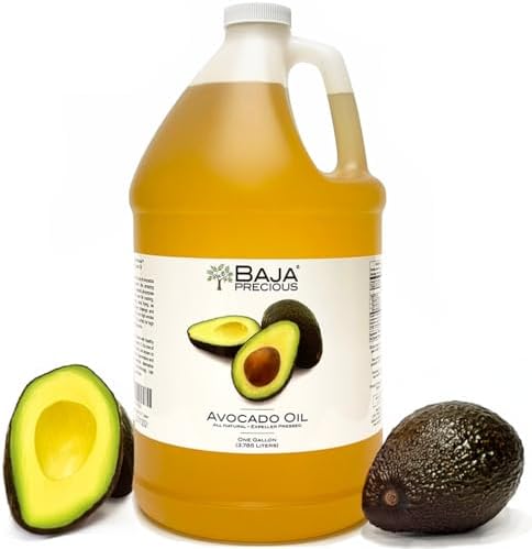 Baja Precious - Avocado Oil 100% Pure, 1 Gallon Jug, Food Grade Perfect for High Heat Cooking, Skincare, Hair Treatments, Soapmaking & More