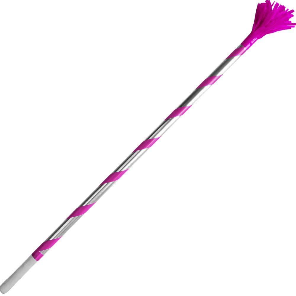 Deluxe 36 Inches Pinata Stick - Single Piece Wooden Pinata Buster with Ribbon and Metallic Finish (Pink)