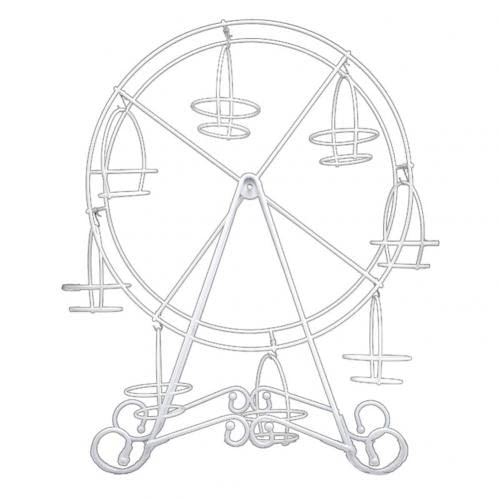 Cake Stand Metal Ferris Wheel Cupcake Holder Wedding Birthday Party Cake Stand Display Rack Cupcake Snacks Dessert Display Stand Cake Plate (Color : White)