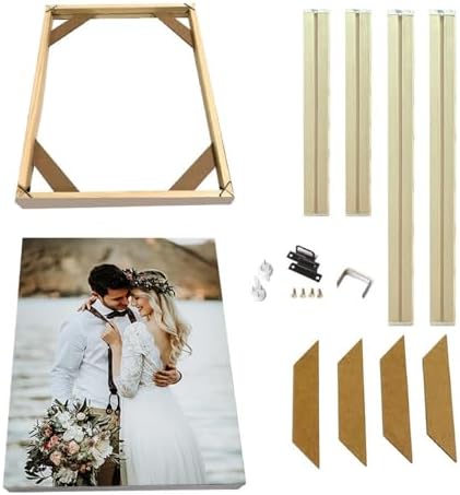 DIY Solid Wood Canvas Frame Kit for Oil Painting & Wrapped Canvas Wall Art Canvas Stretcher Bars Wooden Art Frames for Paintings & Canvases Framed Picture Canvas Artwork Accessories - 12x12 inches