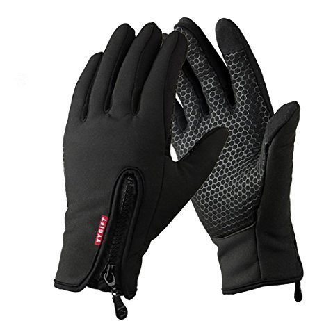 Touch Screen Gloves Outdoor Sports Winter Gloves Wind-Stopper for Men Women (Updated Version-Black, L)