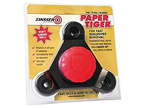 Zinsser 2976 Paper Tiger Free-Floating Self-Aligning Triple Head Wallpaper Remover Tool, 1 in L X 3 in W, Steel Teeth