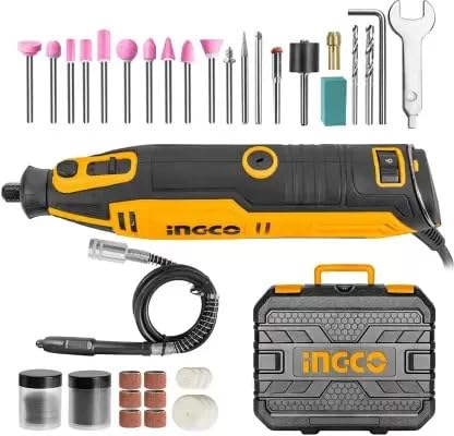 ARNA INGCO Mini Die Grinder Rotary 130W Tool Kit with 52pcs accessories and Variable Speed for Drilling, Sanding, Buffing, Polishing, Engraving, etc