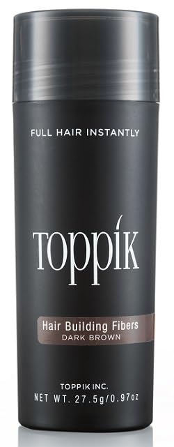 Toppi Hair Building Fiber Dark Brown 27.5 Grams (With Free Derma roller)