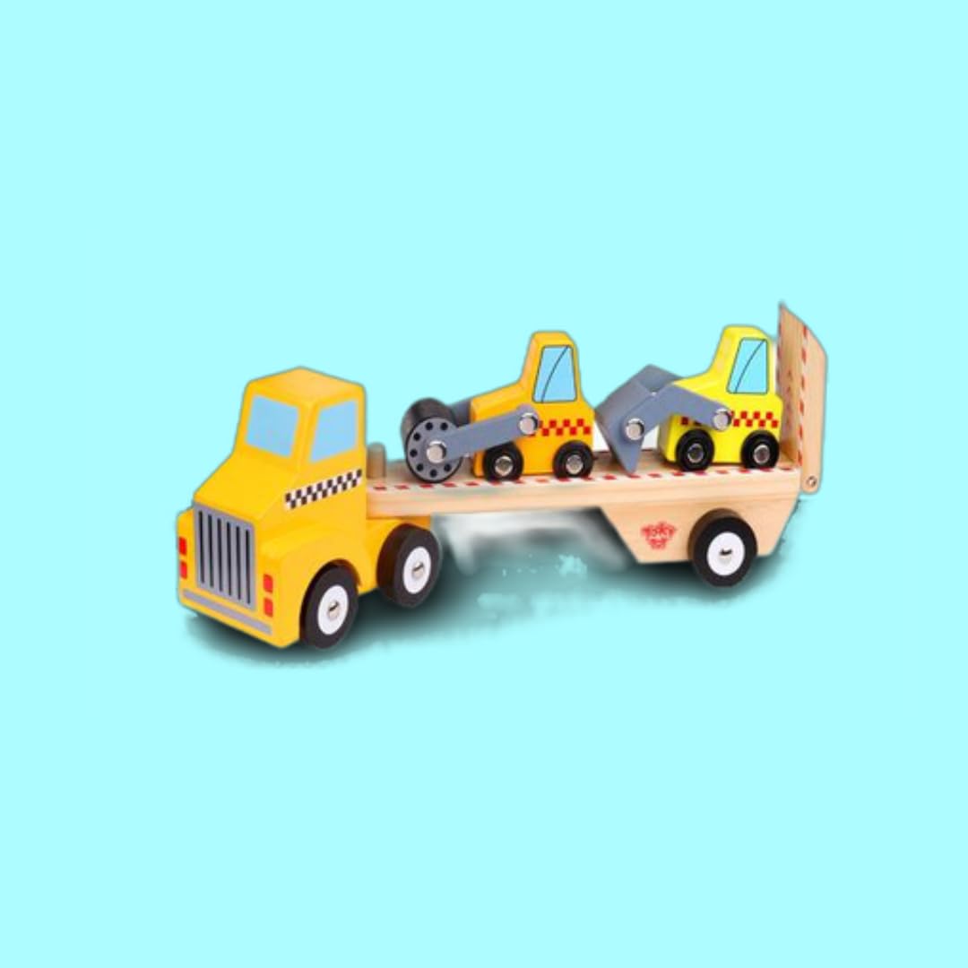 KIDDOYS Wooden Construction Tooky Truck Toy Vehicle for Pretend Play Kids Toys (Pack of 1)