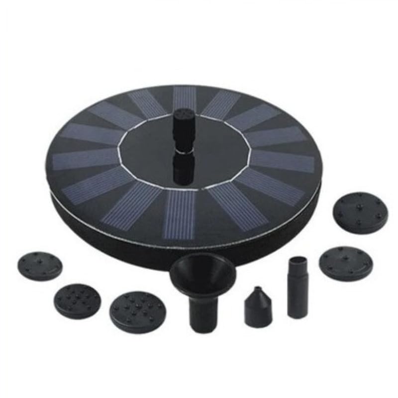 Solar Powered Fountain With 8 Nozzles Floating Decorative Water Pump For Outdoor, Garden Decor, Bird bath, Pool, Pond 1.5W Power (ABS)