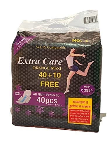 Original Extra Care XXL Size Pads for Women, Orange Maxi Pads for Womens