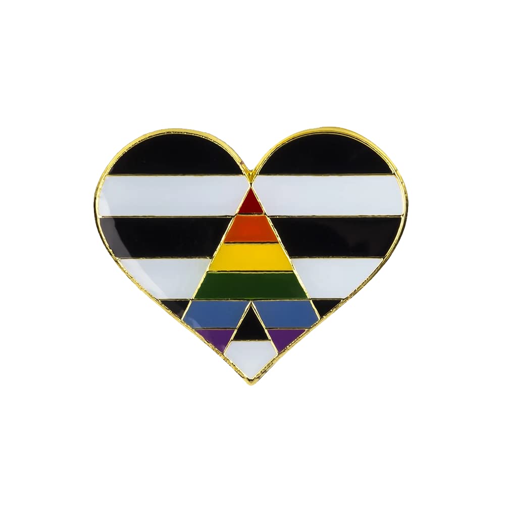 Panda LocoStraight Ally Pride Arrow Heart LGBT Rainbow Enamel Pin Badge