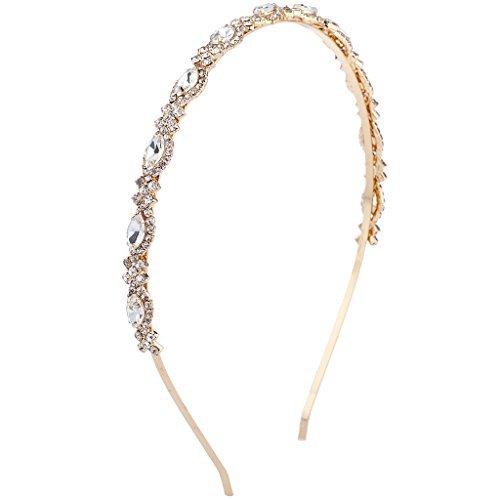 Lux Accessories Bridal Occasion Crystal Rhinestone Statement Tiara Headband