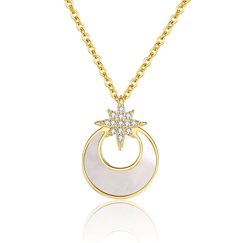 Swarovski Elements Crystal Gold Plated The moon and the stars 925 Sterling Silver Pendant Necklace for Women Gift Packing J.Rosée Fashion Jewelry JR-1069