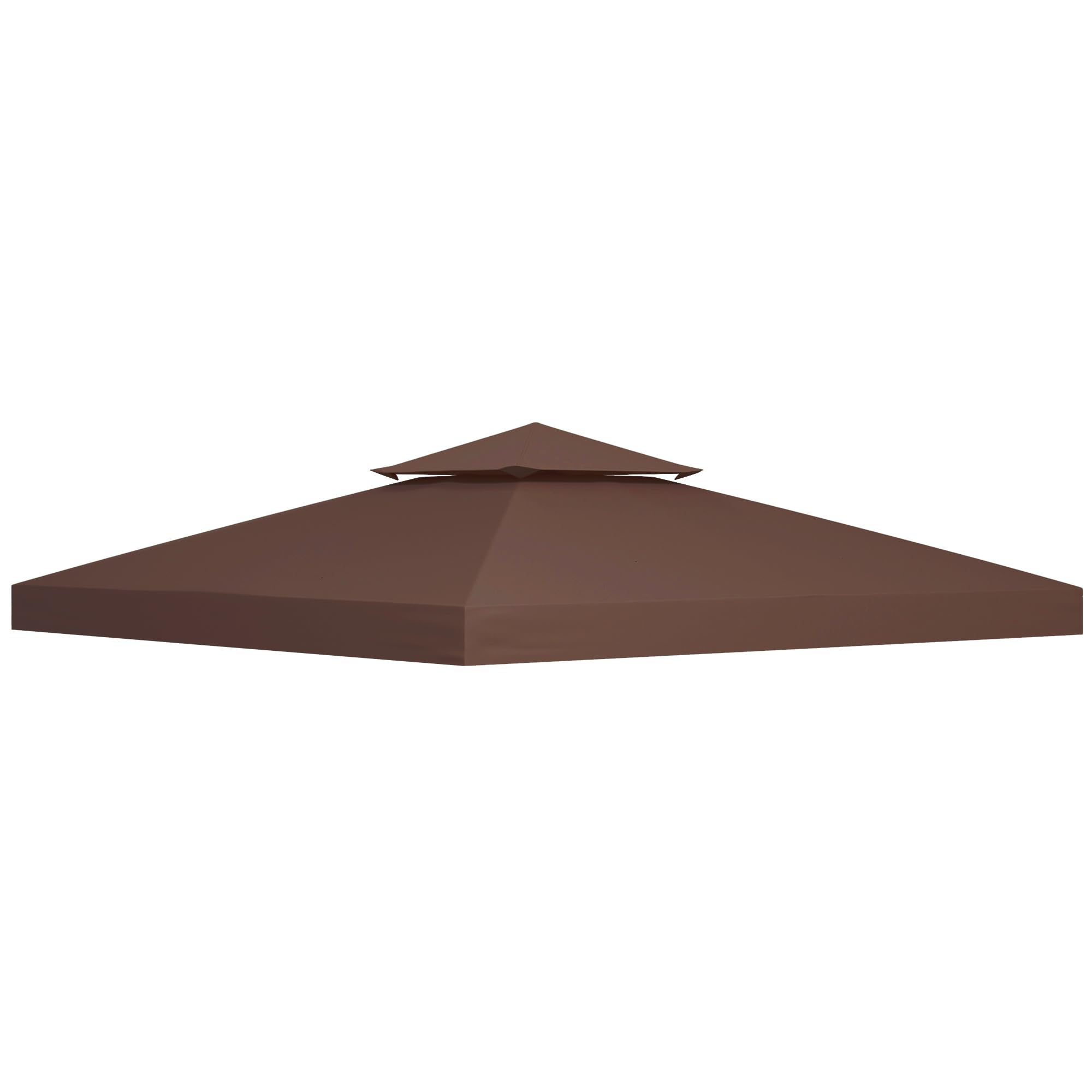 Outsunny 3 x 3(m) Gazebo Canopy Replacement Cover 2-Tier Roof Top Spare Part Coffee (TOP COVER ONLY)