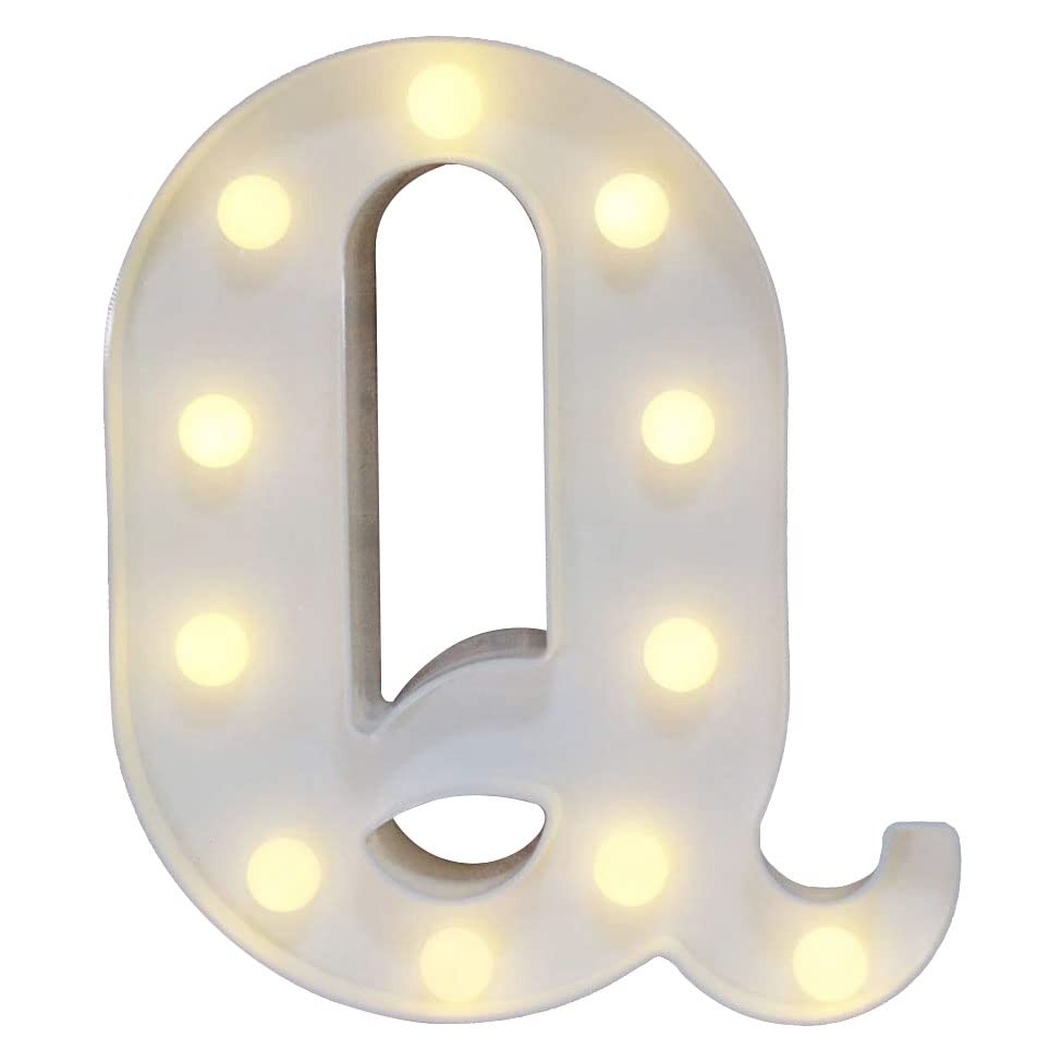 Pooqla LED Marquee Letter Lights Sign, Light Up Alphabet Letter for Home Party Wedding Decoration Q