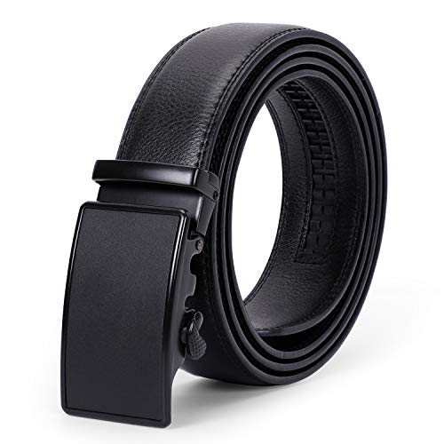 VONMELLIBelt Men, Leather Ratchet Dress Belts for Men Adjustable Mens Belts with Click Sliding Buckle, Trim to Fit