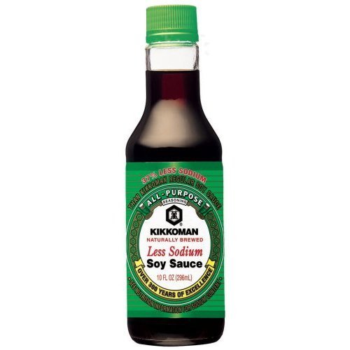 Kikkoman Soy Sauce Less Sodium 10 oz (Pack of 2)