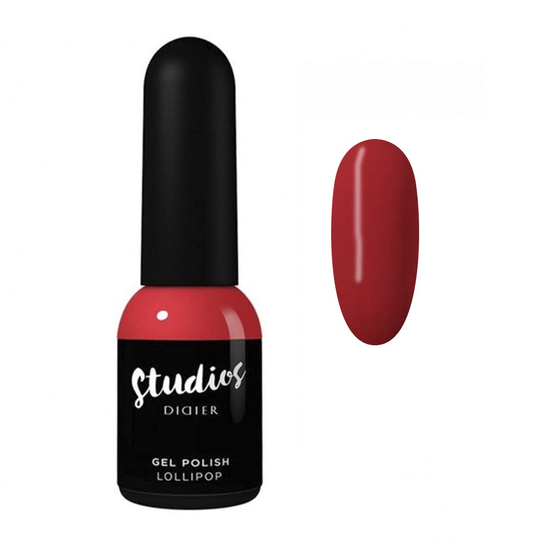 Didier Lab - Premium Gel Nail Polish Studios - Lollipop - Gel Nail Varnish - Nail Art - Long-Lasting High Gloss Wear - Chip Resistant - Gel Nails - Red Gel Nail Polish - Rich Pigment - UV/LED