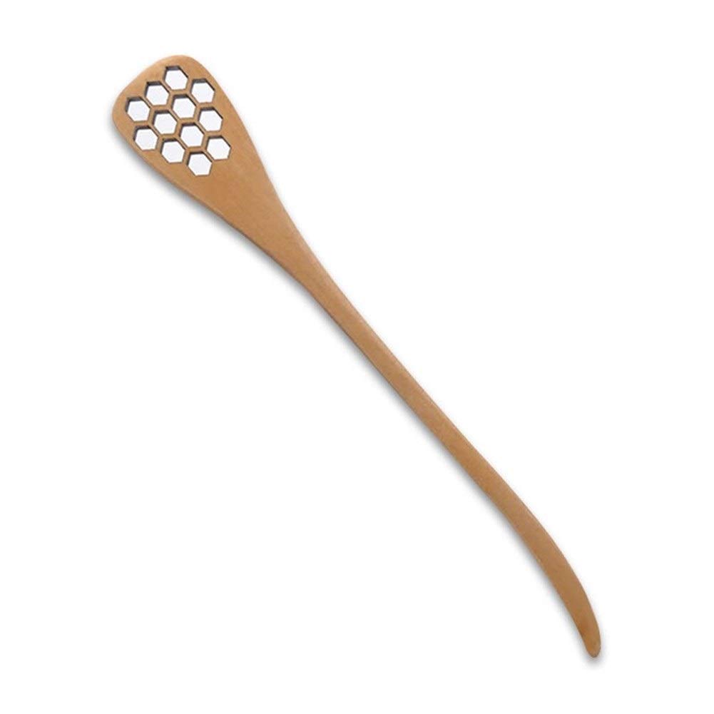 Asian soup spoon Honeycomb Hollow Honey Spoon Coffee Tea Stirrer Long Slotted Spoon Honey Dipper Ice Cream Scoop Teaspoon Kitchen Supplies Restaurants, kitchens, etc. (Color : A01)