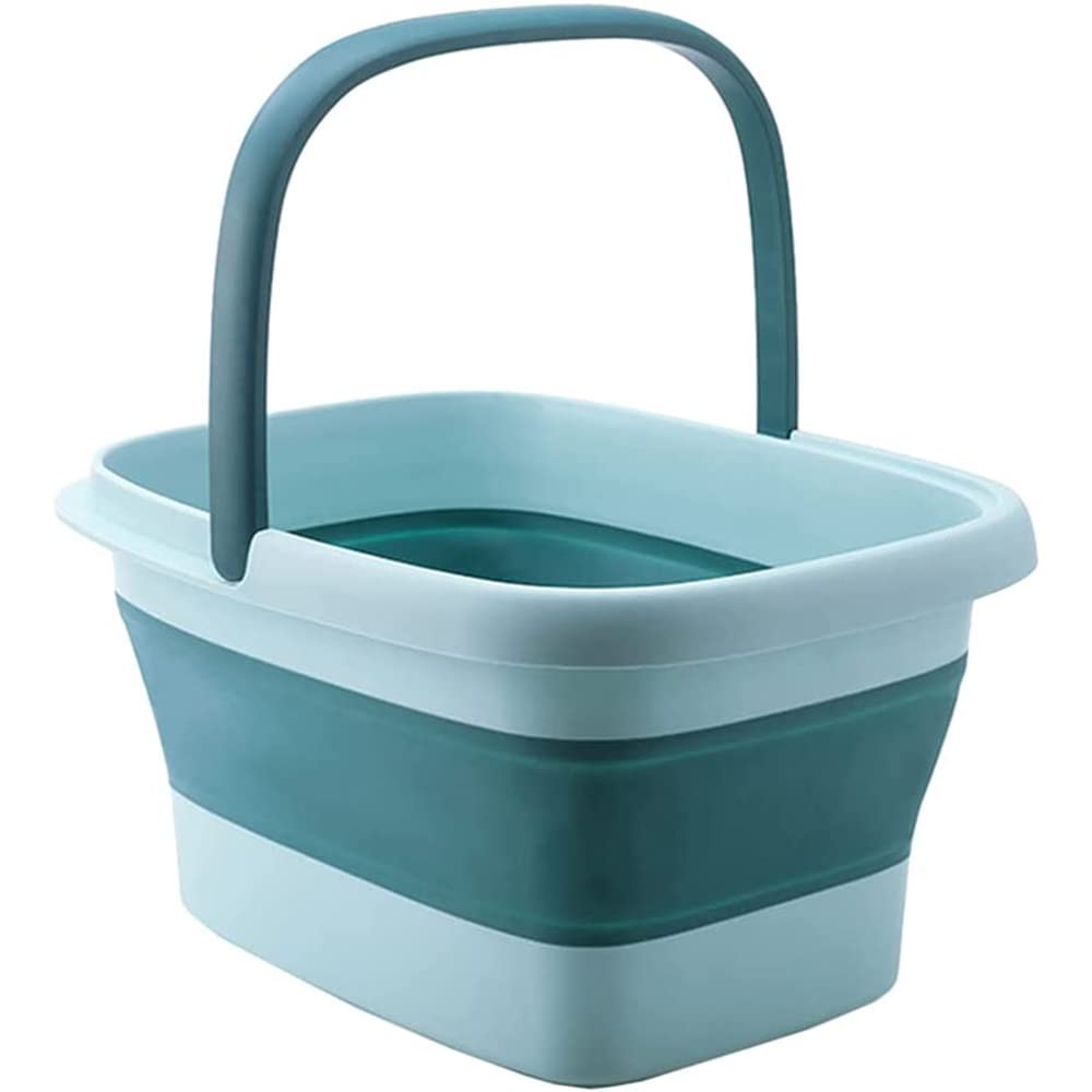 NC THERESA Foot Massage Foot Bath Barrel Folding Water Bucket Bucket Multifunction Portable Fishing Retractable Basin Cleaning Tool Mop Buckets (Blue)