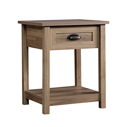 SauderCounty Line Side Table/Night Stand, Salt Oak Finish