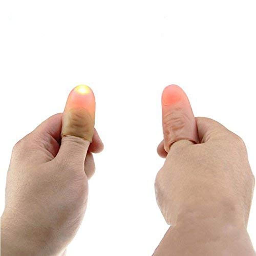 Toy Park Plastic 1 Pair of Amazing Funny LED Light Flashing Finger Magic Trick Props Kids Fantastic Glow Luminous Toys for Magician & Entertainers , Yellow