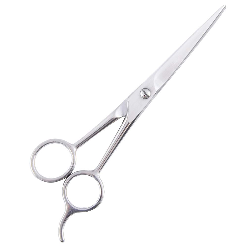 SportsWell Hair Scissors Stainless Steel Salon Barber Shear Haircut Scissor Hairdressing Hair T (6.5",Silver)