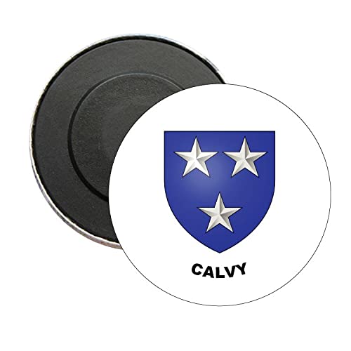 ROUND MAGNET. HERALDIC COAT OF ARMS FAMILLE CALVY PAYS DE GRASSE FRANCE