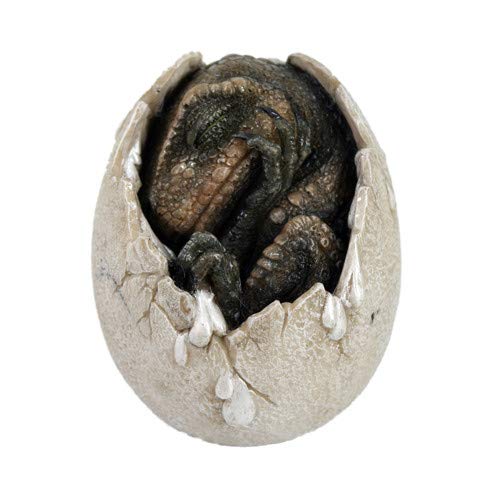 Jurassic Era Predator Tyrannosaurus Rex in Egg Dinosaur Figurine Hatchling Collectible Sculpture