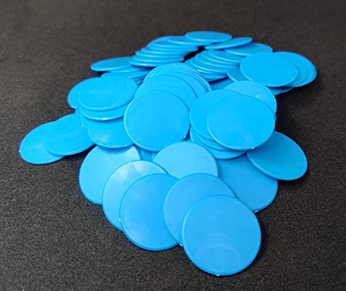 ZEONLY MART Plastic Plain Token/Coins Blue Colur(Size: 37cm)100 Coins