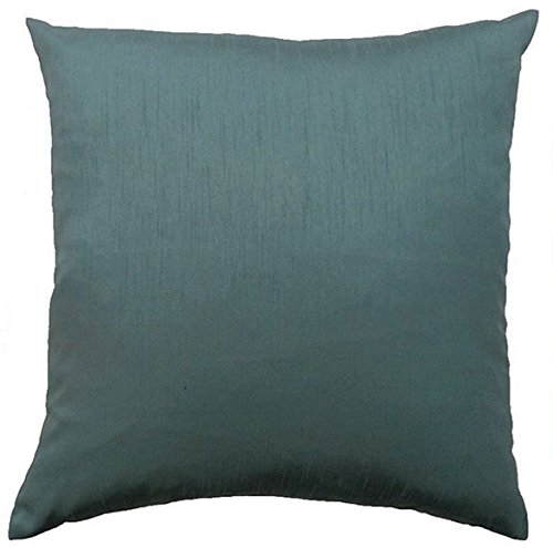 DreamHome - Solid Faux Silk Decorative Pillow Cover/sham (18x18, Aqua)