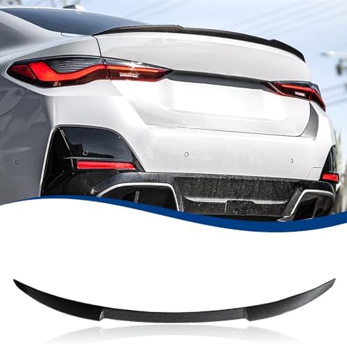 XPHAZZ Carbon Fiber Pattern G26 / i4 Spoiler M4-Style Compatible with (2021-IN) 4-Series G26 i4 Gran Coupe ABS Rear Trunk Wing