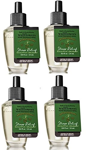 Bath & Body Works Eucalyptus Spearmint Wallflowers Aromatherapy Refills (4-Bulbs)