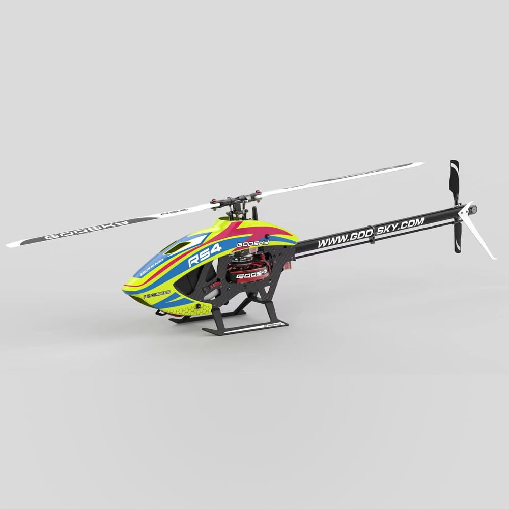 Goosky Legend RS4 Venom Helicopter Kit with Motor - White (Unassembled) - GooSky Legend RS4 RC Helicopter Kits Compatible with Pulse 1800mah 50C/70C 22.2V 6S LiPo Battery (HELIDIRECT) (Yellow)