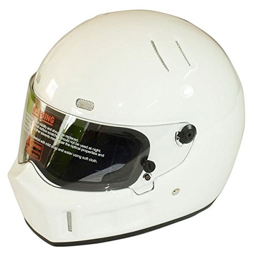 CRG Sports ATV Motocross Motorcycle Scooter Full-Face Fiberglass Helmet DOT Certified ATV-1 White Size Medium