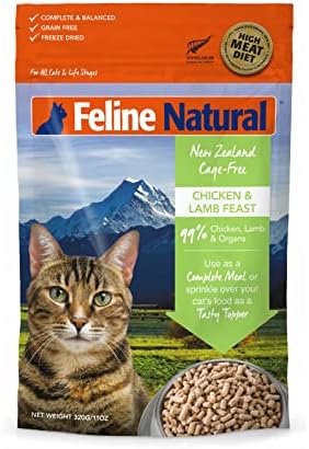 Feline Natural - Grain-Free Freeze Dried Cat Food - Chicken & Lamb, 11oz