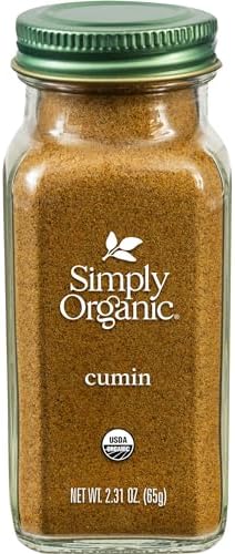 Simply Organic Ground Cumin Seed, 2.31 Ounce Glass Jar, Rich, Warm, Complex Earthy Spice Flavor, Certified Organic, Kosher