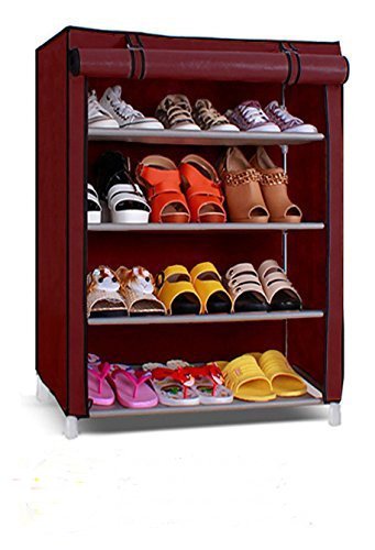 TOTO DEALS™ 4 Layer Shoe Rack (1 Set) (Colour or Design Will be Send Randomly)