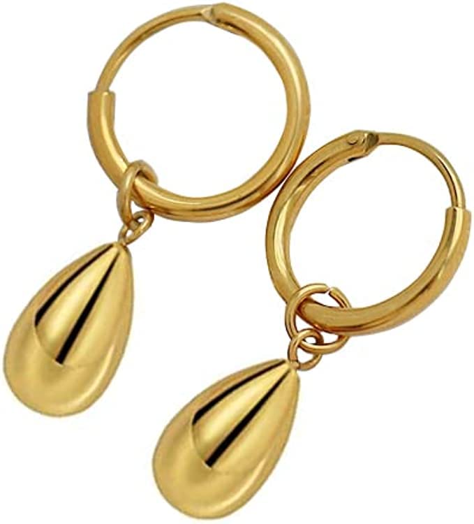 Tear Drop Earrings for Women, Chunky Gold Hoop Polishing Hypoallergenic Lightweight Waterdrop Trending Oversized Hollow Open Hoops Dupes Girl Jewelry