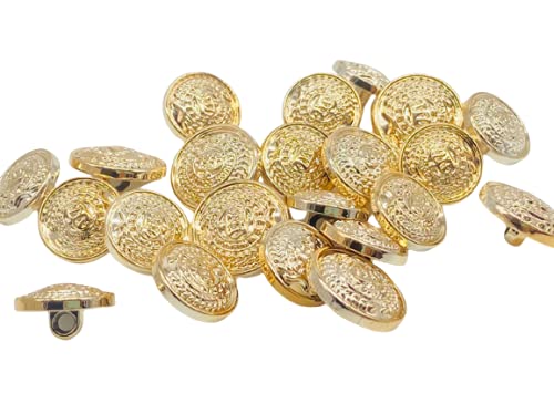 B&C Fancy Golden Buttons for Coat/BLAZZERS/Ladies Suit and Dresses (Set of 12 Buttons-6 Large +6 Small)(Golden 003)