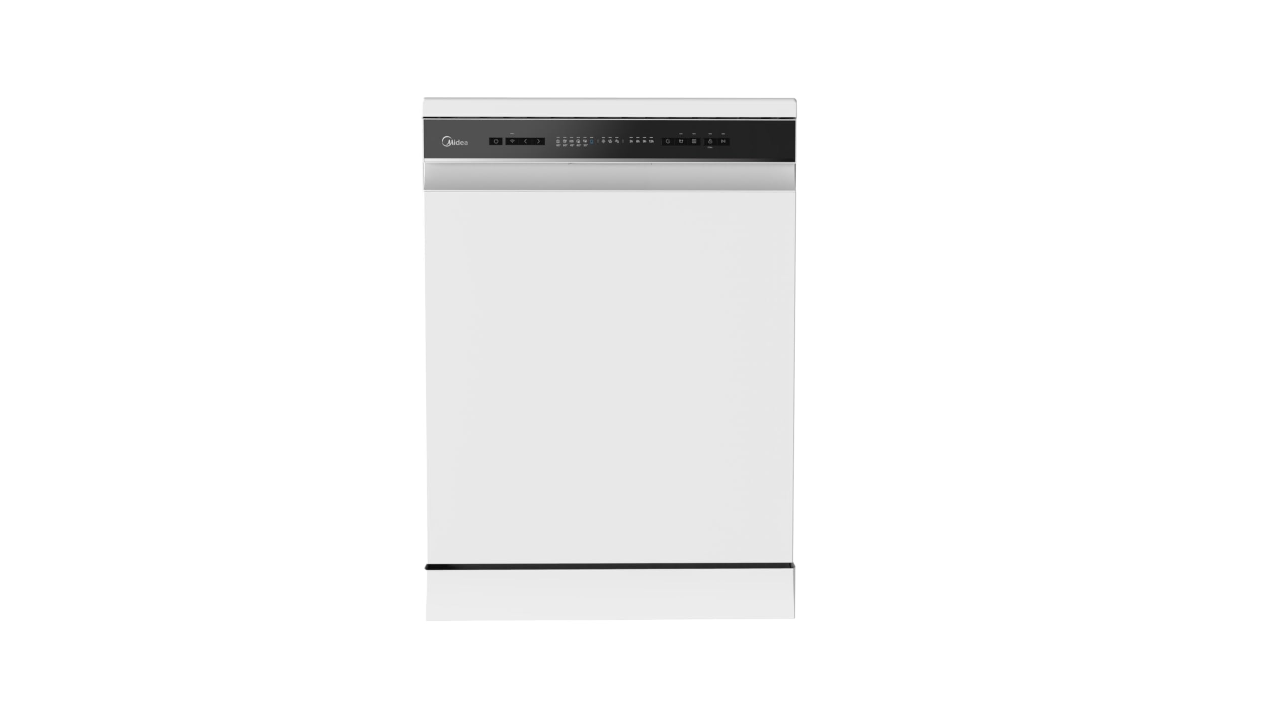 Midea Smart Freestanding Dishwasher, 14 Place Settings, 8 Programs, Wi-Fi, Delay Start & Half Load Function, Silent & High Energy Efficient, Rapid Wash, Child Lock, Self Cleaning White, WQP14-W7633CW