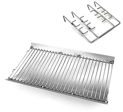 Htanch SZ3509 (1-Pack) Aluminized Ash Pan with Steel Wire Grate for Chargriller 5050, Chargriller 5072, Chargriller 5650