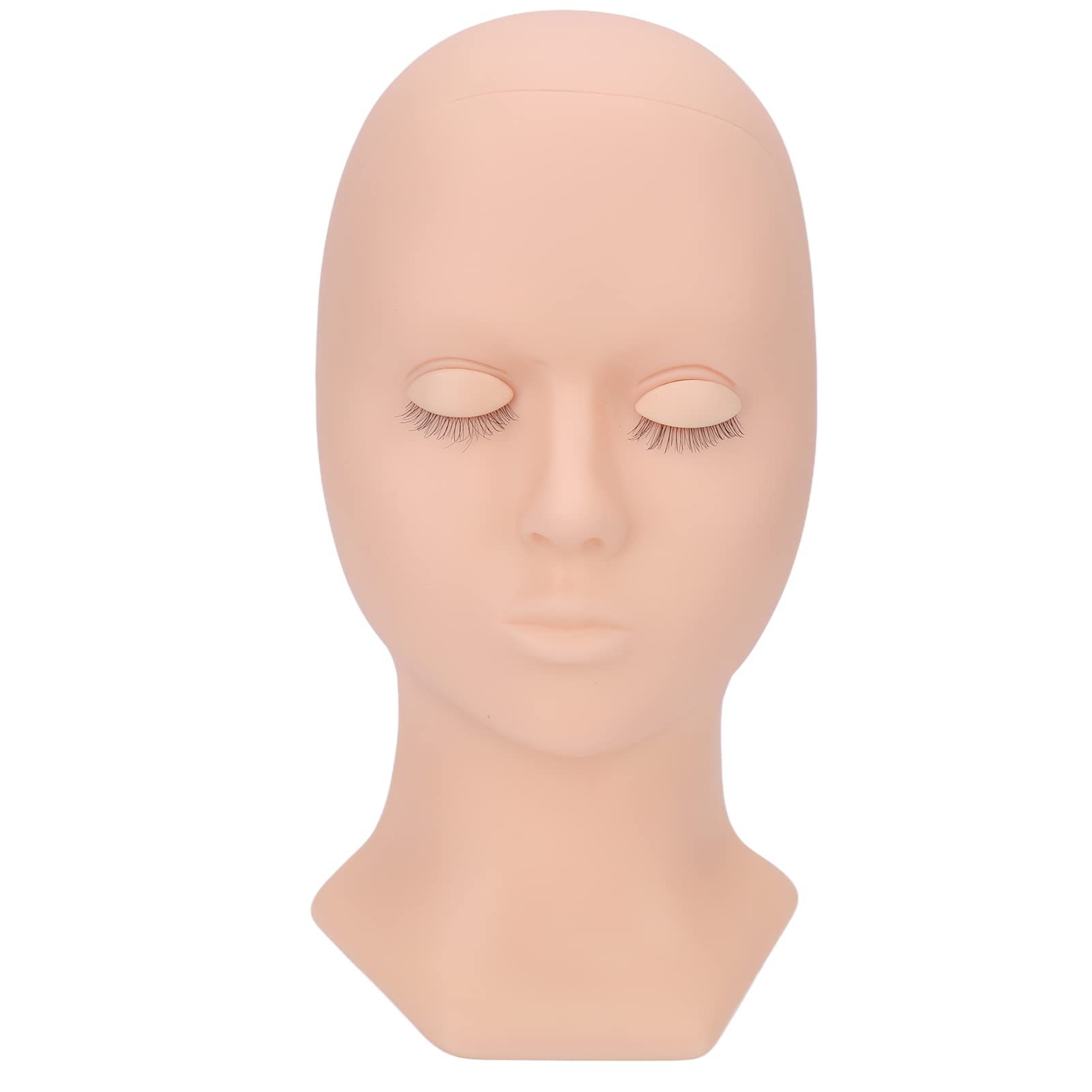 Eyelash Mannequin Head, Eyelash Practice Training Head with A Pair Eyes Lash Extension Supplies Silicone Training Mannequin Head for Eyelash Extension Soft Rubber Practice Head(#1)